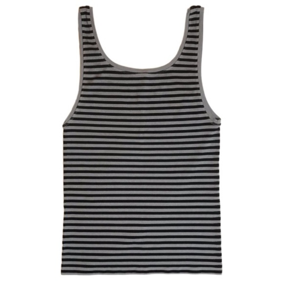 Soma Seamfree Stripe Cami with Stretch in Black/Heather Silver, Size Large - Picture 3 of 12